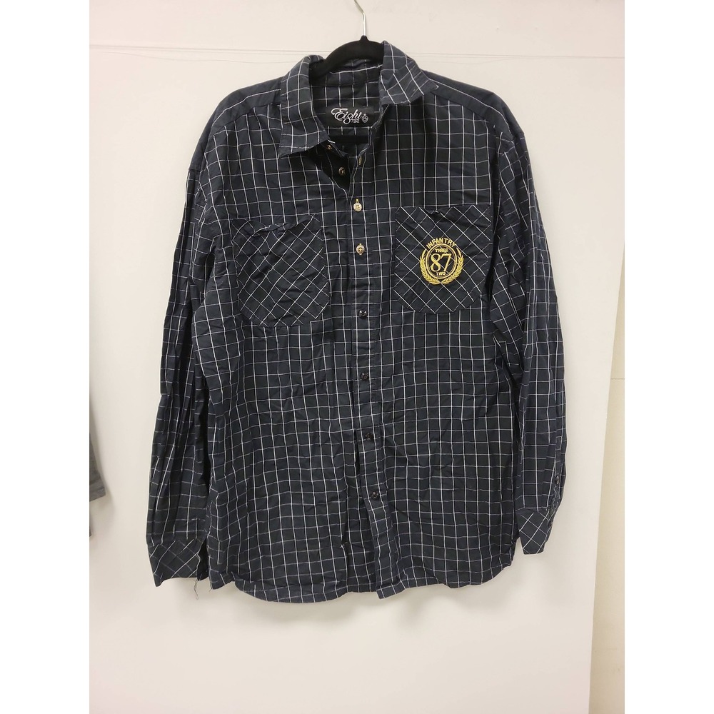 Eight 732 Infantry Three Two 87 Plaid Button‎ Up Shirt XL Menswear Cotton